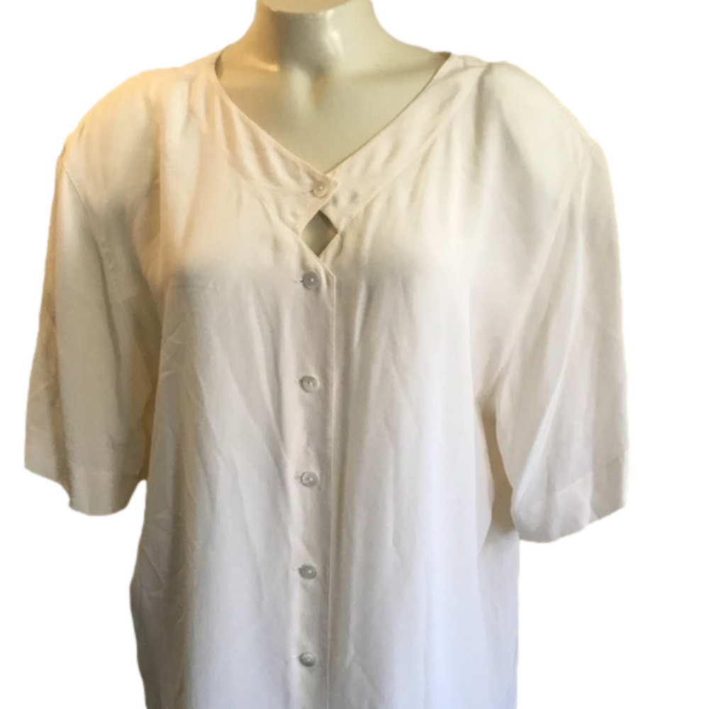 𝅺morelle 100% silk ivory blouse. Sz 42.